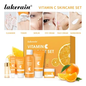 Vitamin C Skin Care Set Kit Dark Spots Whitening Facial Skin Serum